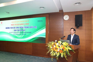 Đại tá, PGS, TS Nguyễn Anh Tuấn – Chủ nhiệm khoa Phẫu thuật ống tiêu hóa, Bệnh viện TWQĐ 108 phát biểu